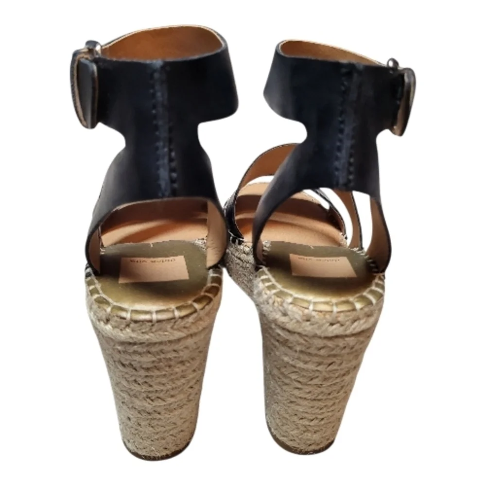 Dolce Vita Black Shayla Espadrille Wedge Sandals - Size 8.5M